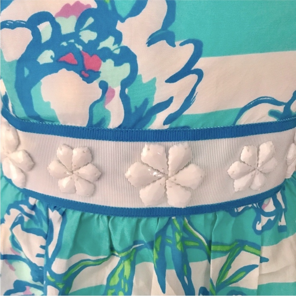Lilly Pulitzer Langley Dress Shorely Blue Tossing Line - Picture 4 of 6